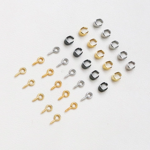 Fournitures de Bijouterie DIY Bélières à Pincer en Alliage Électroplaqué et Goupilles à Vis Composants pour Pendentifs Colliers Accessoires