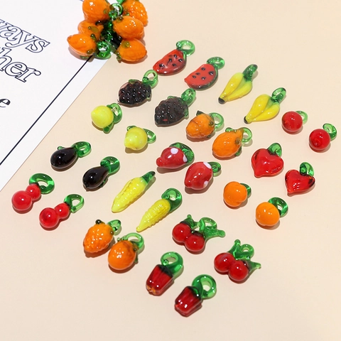 Handmade Lampwork Glass Fruit Vegetable Beads DIY Jewelry Accessories For Necklace Earring Pendant Handmade Beads
