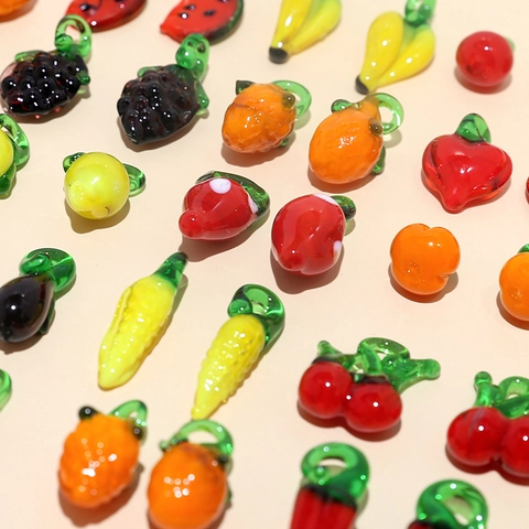 Handmade Lampwork Glass Fruit Vegetable Beads DIY Jewelry Accessories For Necklace Earring Pendant Handmade Beads