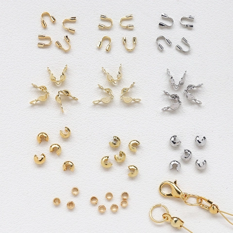 Set de Accesorios para Joyería Chapado en Oro 18K 14K Protectores de Hilo Cubre Chafafas para Collar Pulsera DIY Manualidades