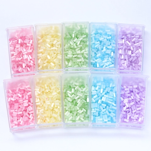 Glass Bugle Beads Tube Beads For DIY Handmade Embroidery Sewing Cross Stitch Jewelry Craft Materials Colorful Seed Beads