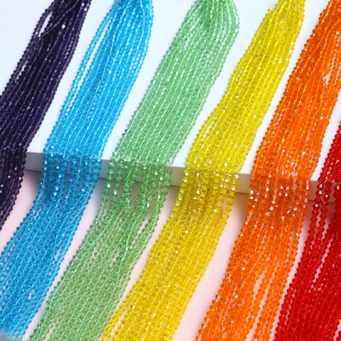 4mm Colored Faceted Crystal Glass Beads Bicone Strands For DIY Jewelry Making Earrings Necklace Bracelet Crafting Materials