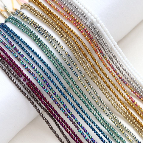 Crystal Glass Seed Beads For DIY Jewelry Making Colorful Iridescent Round Loose Beads Handmade Bracelet Necklace Material