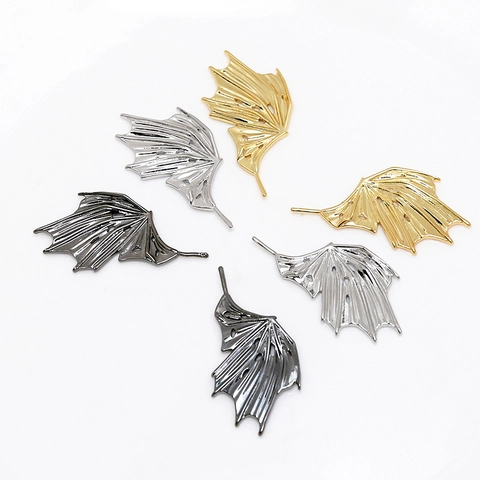DIY Jewelry Accessories Alloy Devil Bat Wings Charms For Earrings Necklace Bracelet Making Halloween Gothic Wings Findings Gold Silver Black
