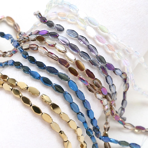 Faceted Oval Crystal Glass Beads AB Magic Color Beads Jewelry Making DIY Handmade Bracelet Necklace Accessory Materials