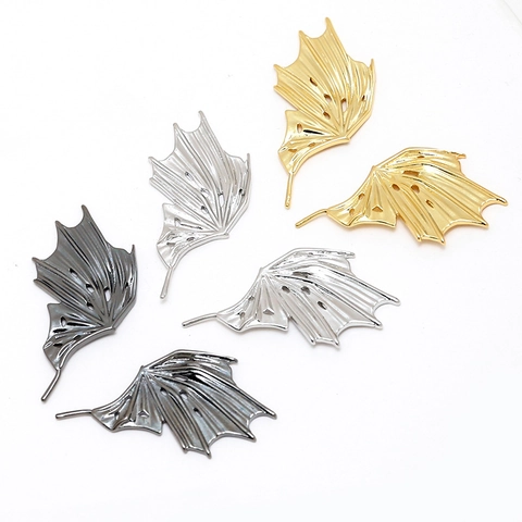 DIY Jewelry Accessories Alloy Devil Bat Wings Charms For Earrings Necklace Bracelet Making Halloween Gothic Wings Findings Gold Silver Black