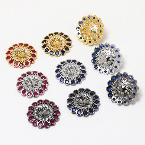 Base de Pétale de Fleur en Alliage de Zirconia pour DIY Création de Bijoux Vintage Luxe Design Creux Pendentif Floral Or Argent