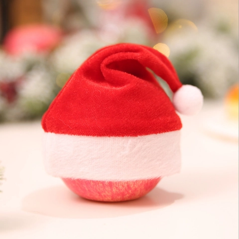 Mini Kerstmuts Decoratie Voor Appel Fles Feestelijk Ornament Rood Fluweel Kerstmuts Vakantie Huis Tafel Decoratie