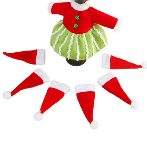 Mini Weihnachtsmann Mütze Besteckhalter Für Esstisch Party Dekoration Wein Flaschenaufsatz Ornament Deko