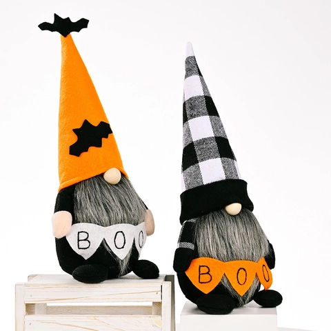 Bambola di Peluche Gnomo di Halloween Con Banner Boo Decorazione Pipistrello Figurina Rudolph Senza Volto Ornamento Festivo Casa Festa