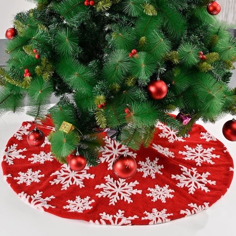Christmas Tree Skirt Snowflake Jacquard Round Tree Base Cover Ornament For Holiday Party Home Decoration