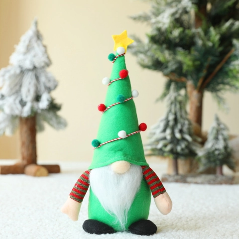 Bambole di Gnomo di Natale in Peluche Fatte a Mano Con Corna di Renna e Cappelli ad Albero Stella Ornamenti Tomte Nisse Svedesi