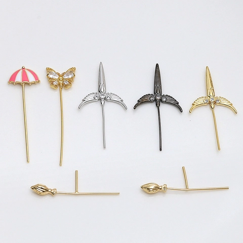 Creative DIY Jewelry Findings Alloy Zirconia Butterfly Wand Enamel Umbrella Magic Broom Sword Charms For Accessory Making