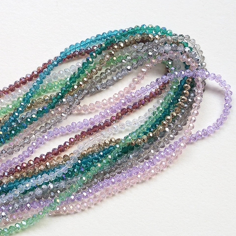 Faceted Glass Crystal Wheel Beads String For DIY Jewelry Making Korean Style Loose Beads Accessories For Necklace Bracelet