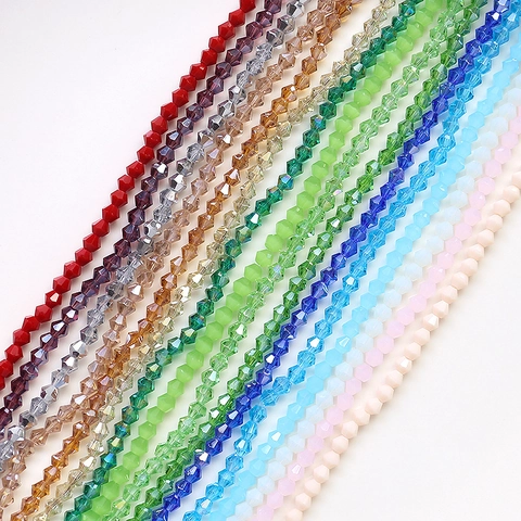 Faceted Artificial Crystal Bicone Beads For DIY Jewelry Making Colorful Glass Spacer Beads For Bracelets And Necklaces