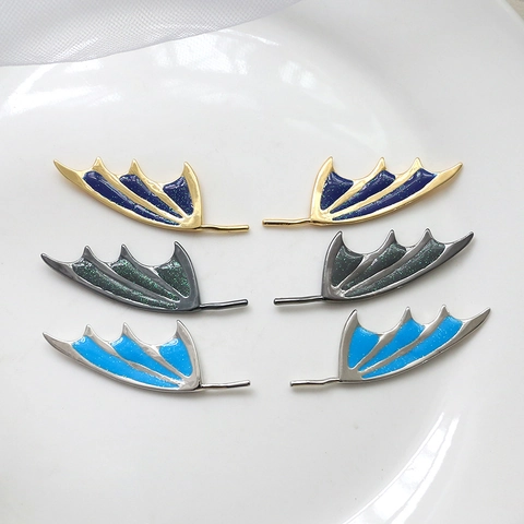 Gothic Copper Electroplated Devil Wing Charms With Glitter Enamel For DIY Earring Hair Accessory Making Fantasy Jewelry Pendants