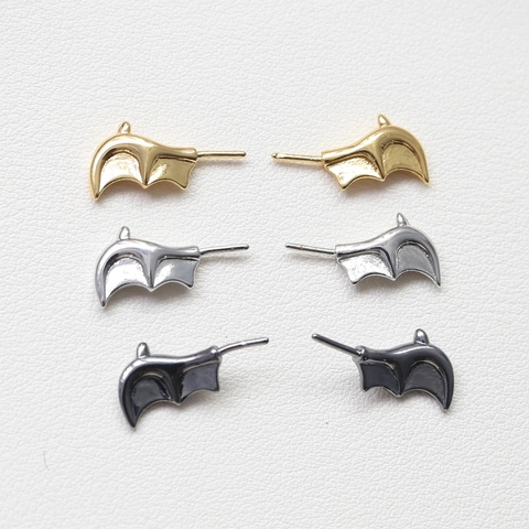 Gothic Copper Bat Wing Charms For DIY Jewelry Making Electroplated Small Devil Wings Pendant Findings For Halloween Accessories