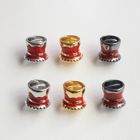 DIY Copper Real Gold Plated Witch Magic Hat Jewelry Charms Enamel Hat Pendant For Necklaces Earrings Handmade Craft Decoration Accessories