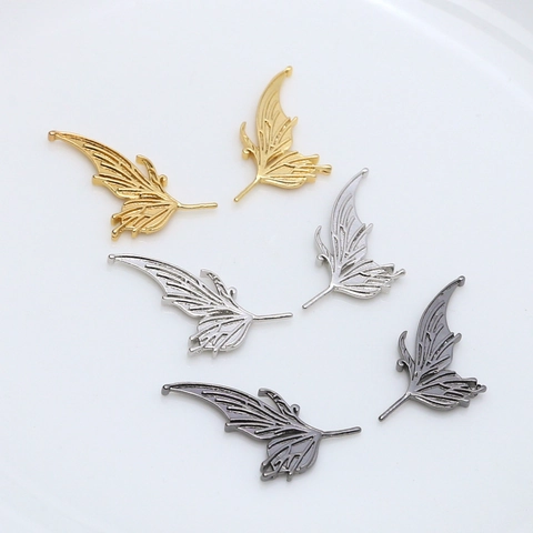 Copper Plated Wing Charms For DIY Jewelry Making Flower Fairy And Auspicious Cloud Wings Pendants For Earrings Necklace Handmade Accessories