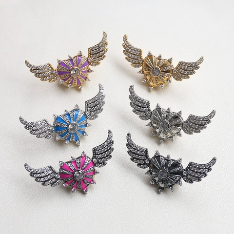 DIY Copper Zirconia Angel Wings Heart Charm Enamel Baroque Pendant For Necklace Earring Jewelry Making Accessories