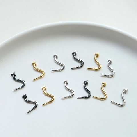Copper Gold Plated Devil Tail S-Shape Jewelry Finding Arrow Tip Ghost DIY Earring Component Gold Silver Black Accessories