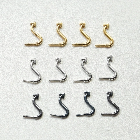 Copper Gold Plated Devil Tail S-Shape Jewelry Finding Arrow Tip Ghost DIY Earring Component Gold Silver Black Accessories