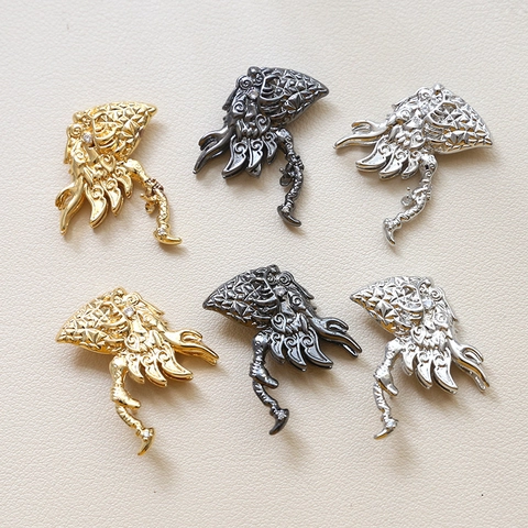 Gothic Dragon Axe Alloy Rhinestone Pendant For DIY Jewelry Making Witch Demon Mythical Style Gold Silver Black Accessories