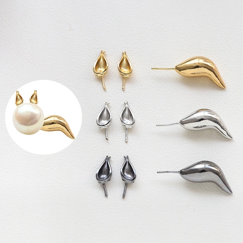 Fox Ear Tail Jewelry Findings DIY Handmade Copper Plated Baroque Style Accessories Set For Pearl Necklace Bracelet Earring Making