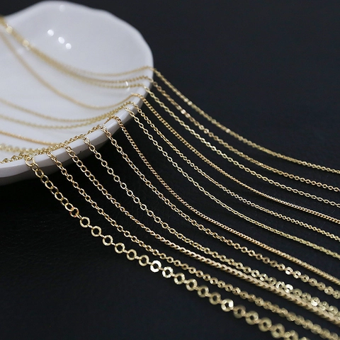 Gold Plated Copper Chain For Jewelry Making Handmade Necklace Bracelet Accessory DIY Craft Supplies Minimalist Fine Link Chain