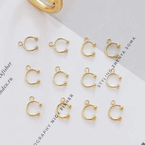 DIY Jewelry Making Materials C-Shaped Ear Bone Clips 14k 18k Gold Plated Metal Findings For Handmade Earrings Accessories No Piercing