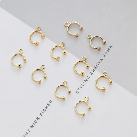 DIY Jewelry Making Materials C-Shaped Ear Bone Clips 14k 18k Gold Plated Metal Findings For Handmade Earrings Accessories No Piercing