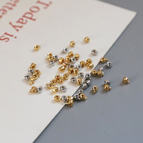 Perline a Schiacciare Placcate Oro 18K Fermagli in Metallo Accessori Gioielli Fai-da-te Terminali per Bracciali e Collane