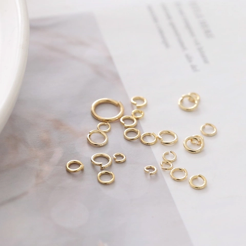 Anillas Abiertas DIY para Creación de Joyas Cobre Chapado en Oro 14K 18K Anillos de Conexión para Pendientes Collar Accesorios DIY