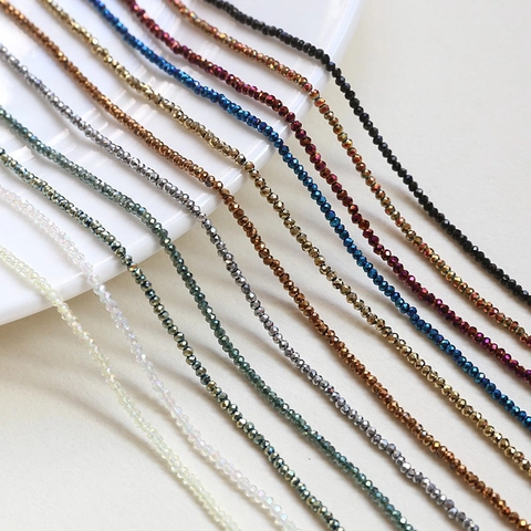 Faceted Glass Crystal Wheel Beads Iridescent Aurora Color Spacer Loose Beads For DIY Bracelet Necklace Jewelry Making Finding