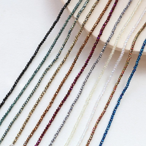 Faceted Glass Crystal Wheel Beads Iridescent Aurora Color Spacer Loose Beads For DIY Bracelet Necklace Jewelry Making Finding