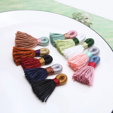 Handgefertigte Baumwoll-Quastenanhänger Bunte Gewebte Charme Für DIY Schmuckherstellung Zubehör Mini Faden Quasten Für Ohrringe Haarnadeln Basteln