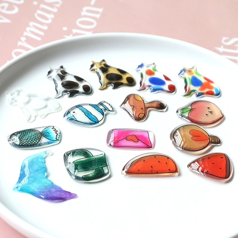 Cute Translucent Soft PVC Cartoon Cat Fish Fruit Cactus Pendants For DIY Earring Keychain Jewelry Making Findings Accessory