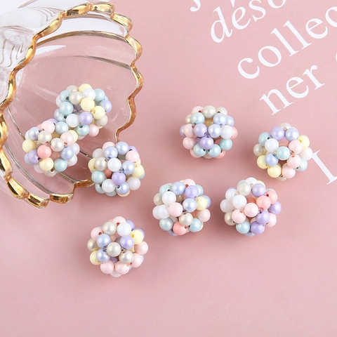 Handmade DIY Glass Ball Pendant With Dried Flowers Colorful Bead Ball Charms For Earrings Necklace Jewelry Making Accessory