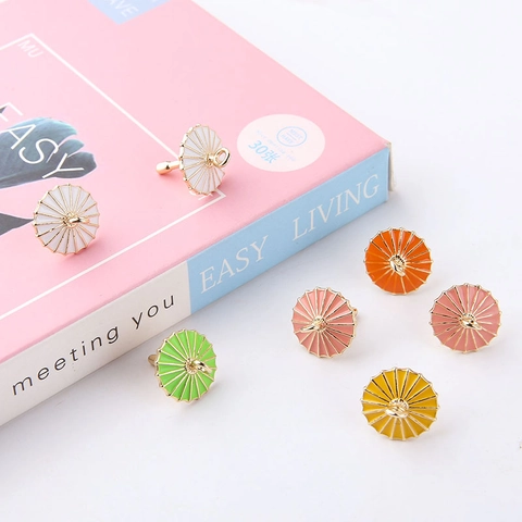 Cute Alloy Enamel Eggshell Chicken Umbrella Charms For DIY Jewelry Making Mini Macaron Color Drip Oil Earrings Pendant Accessories