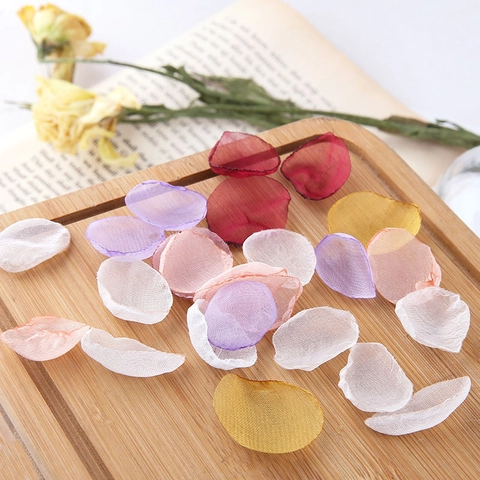 Romantic Mesh Flower Petal Round DIY Handmade Jewelry Findings Materials For Earrings Hair Accessories Wedding Party Decoration