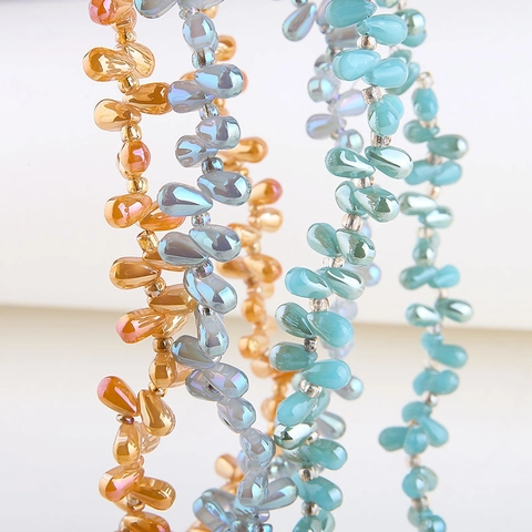 Iridescent AB Teardrop Glass Beads 6x10mm Mermaid Tears Loose Beads For DIY Earrings Necklace Bracelet Jewelry Making Accessories