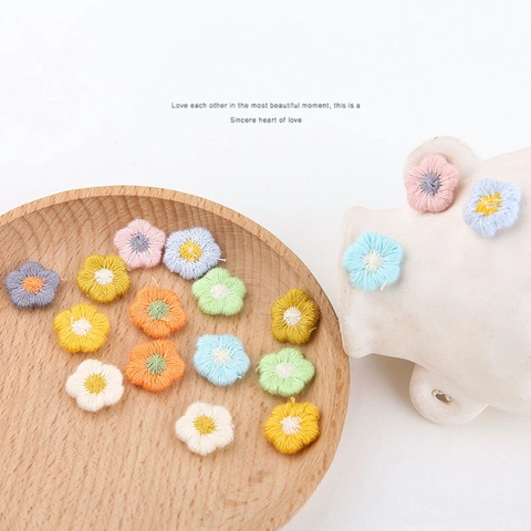 Accessori per Gioielli Fai da Te in Maglia di Filato Fatti a Mano Decorazioni Floreali per Fermagli per Capelli Orecchini Fiori