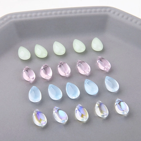 Iridescent Glass Teardrop Beads Mermaid Tears Transparent Water Drop Pendant For DIY Jewelry Making Earrings Hairpins Accessory
