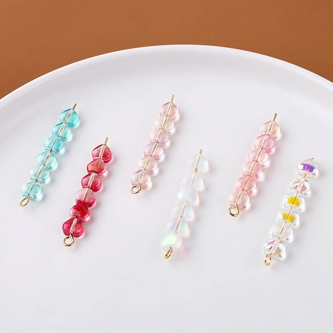 Mini Herzförmige Irisierende Lampwork Glasperlen Für DIY Schmuckherstellung Armband Halskette Ohrringe Handgefertigt Materialien
