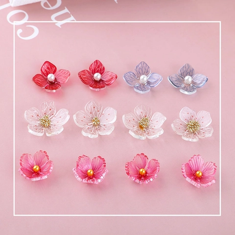 DIY Handgemaakte Bloemkralen Acrylhars Kersenbloesem Hortensia Voor Oorbellen Haaraccessoires Sieraden Maken Knutselmaterialen