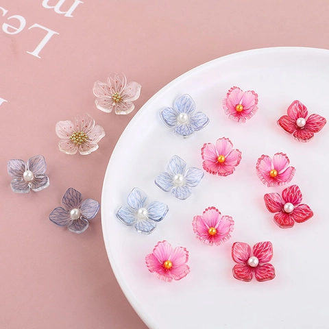 DIY Handgemaakte Bloemkralen Acrylhars Kersenbloesem Hortensia Voor Oorbellen Haaraccessoires Sieraden Maken Knutselmaterialen