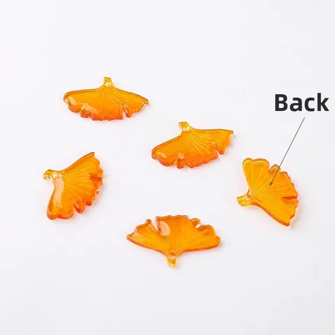 Gradient Maple Leaf Ginkgo Leaf Acrylic Resin Charms For DIY Jewelry Making Accessories Autumn Theme Earrings Hairpin Materials