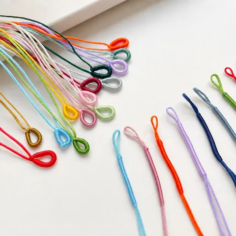 Handmade Braided Rope Connector Colorful Polyester Cotton Cord Loop For DIY Jewelry Making Pendant Phone Lanyard Accessories