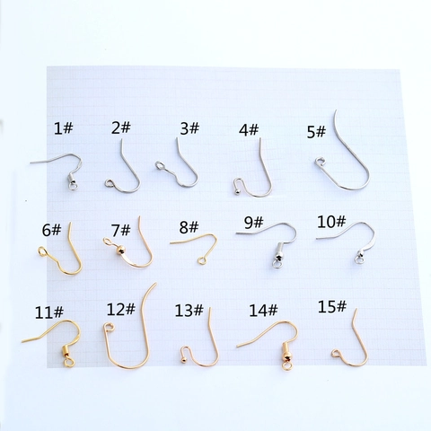 18K Gold Plated Copper Earring Hooks DIY Jewelry Making Findings Handmade Earrings Fish Hook Accessories Gold Silver Tones