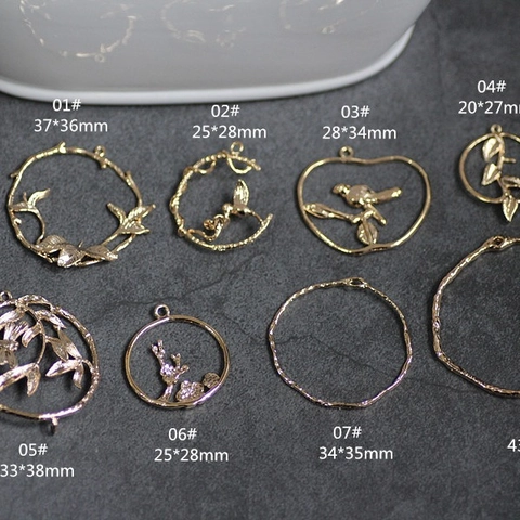 Colgante De Pájaro De Bosque De Cobre Chapado En Oro Material De Joyería DIY Para Pendientes Collar Pulsera Accesorios